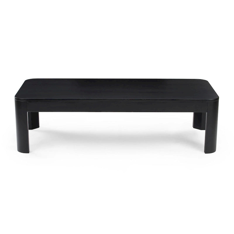 Table basse rectangulaire en pin massif noyer, 137 cm
