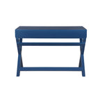 Bureau avec deux tiroirs et piètement en X – Turquoise / Bleu marine / Gris – Pour une personne