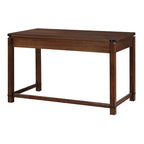 Bureau d'écriture en bois marron/blanc cassé vieilli avec 3 tiroirs