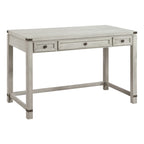 Bureau d'écriture en bois marron/blanc cassé vieilli avec 3 tiroirs