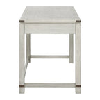 Bureau d'écriture en bois marron/blanc cassé vieilli avec 3 tiroirs