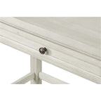 Bureau d'écriture en bois marron/blanc cassé vieilli avec 3 tiroirs