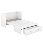 Lit escamotable gris pleine grandeur avec tiroir et ports USB, 1 place