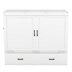 Lit escamotable gris pleine grandeur avec tiroir et ports USB, 1 place