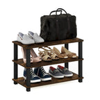 Étagère à chaussures 3 niveaux Amber Pine/Black – Jusqu'à 9 paires