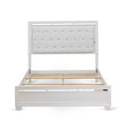 Cadre de lit Queen blanc, bois d'ingénierie, ensemble de chambre à coucher multi-pièces