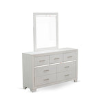 Cadre de lit Queen blanc, bois d'ingénierie, ensemble de chambre à coucher multi-pièces