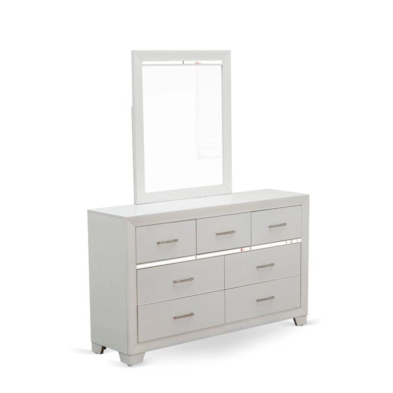 Cadre de lit Queen blanc, bois d'ingénierie, ensemble de chambre à coucher multi-pièces