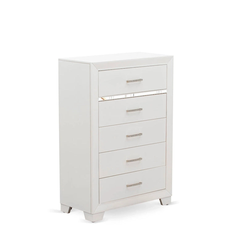 Cadre de lit Queen blanc, bois d'ingénierie, ensemble de chambre à coucher multi-pièces