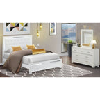 Cadre de lit Queen blanc, bois d'ingénierie, ensemble de chambre à coucher multi-pièces