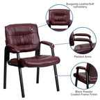 Fauteuil de bureau capitonné en similicuir avec accoudoirs rembourrés – Rouge / Blanc / Marron / Noir, 1 place