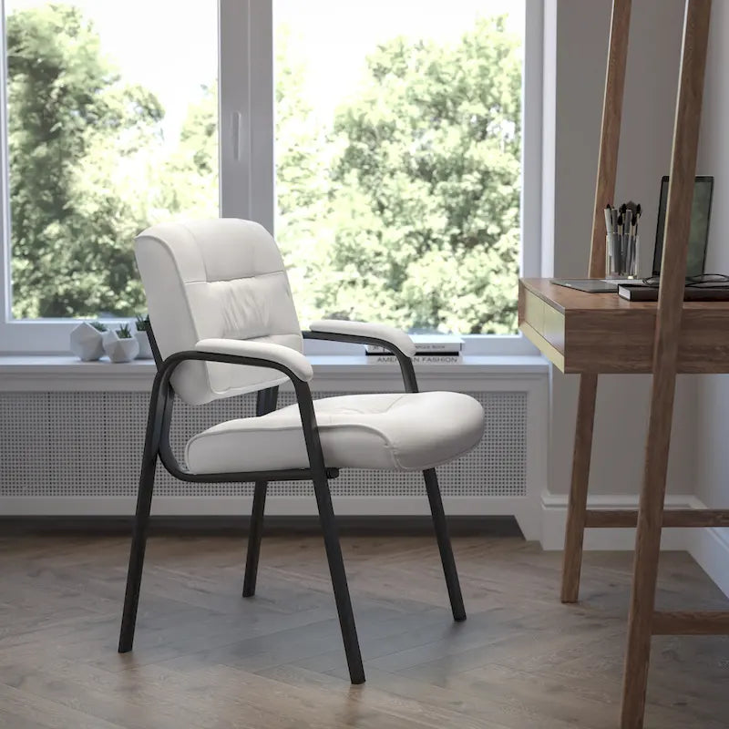 Fauteuil de bureau capitonné en similicuir avec accoudoirs rembourrés – Rouge / Blanc / Marron / Noir, 1 place