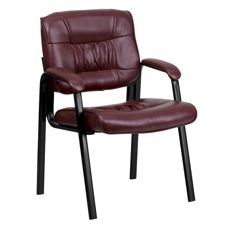 Fauteuil de bureau capitonné en similicuir avec accoudoirs rembourrés – Rouge / Blanc / Marron / Noir, 1 place