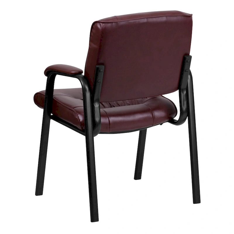 Fauteuil de bureau capitonné en similicuir avec accoudoirs rembourrés – Rouge / Blanc / Marron / Noir, 1 place