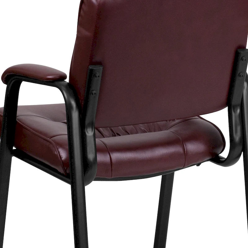 Fauteuil de bureau capitonné en similicuir avec accoudoirs rembourrés – Rouge / Blanc / Marron / Noir, 1 place