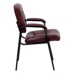 Fauteuil de bureau capitonné en similicuir avec accoudoirs rembourrés – Rouge / Blanc / Marron / Noir, 1 place
