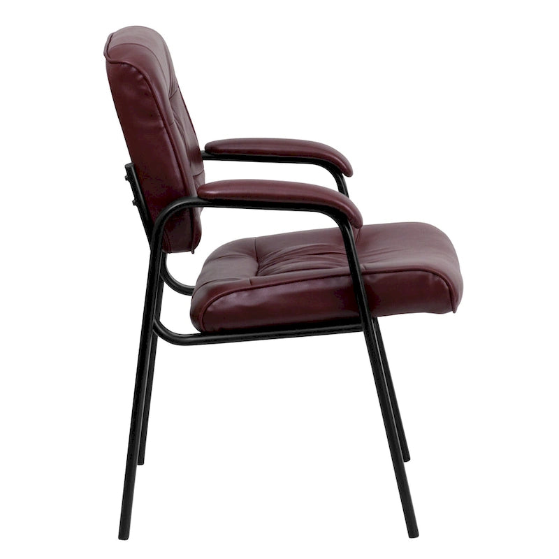 Fauteuil de bureau capitonné en similicuir avec accoudoirs rembourrés – Rouge / Blanc / Marron / Noir, 1 place