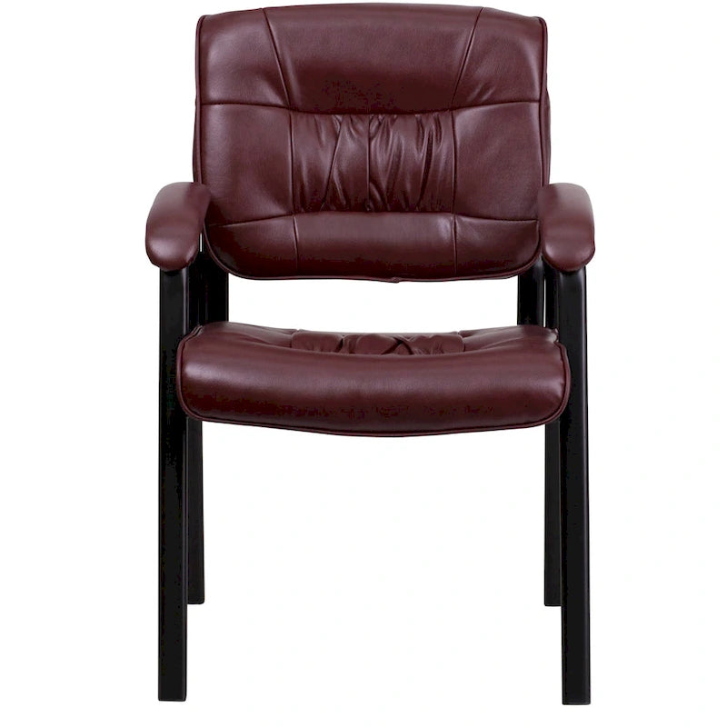 Fauteuil de bureau capitonné en similicuir avec accoudoirs rembourrés – Rouge / Blanc / Marron / Noir, 1 place