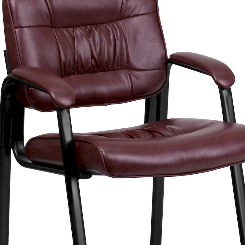 Fauteuil de bureau capitonné en similicuir avec accoudoirs rembourrés – Rouge / Blanc / Marron / Noir, 1 place