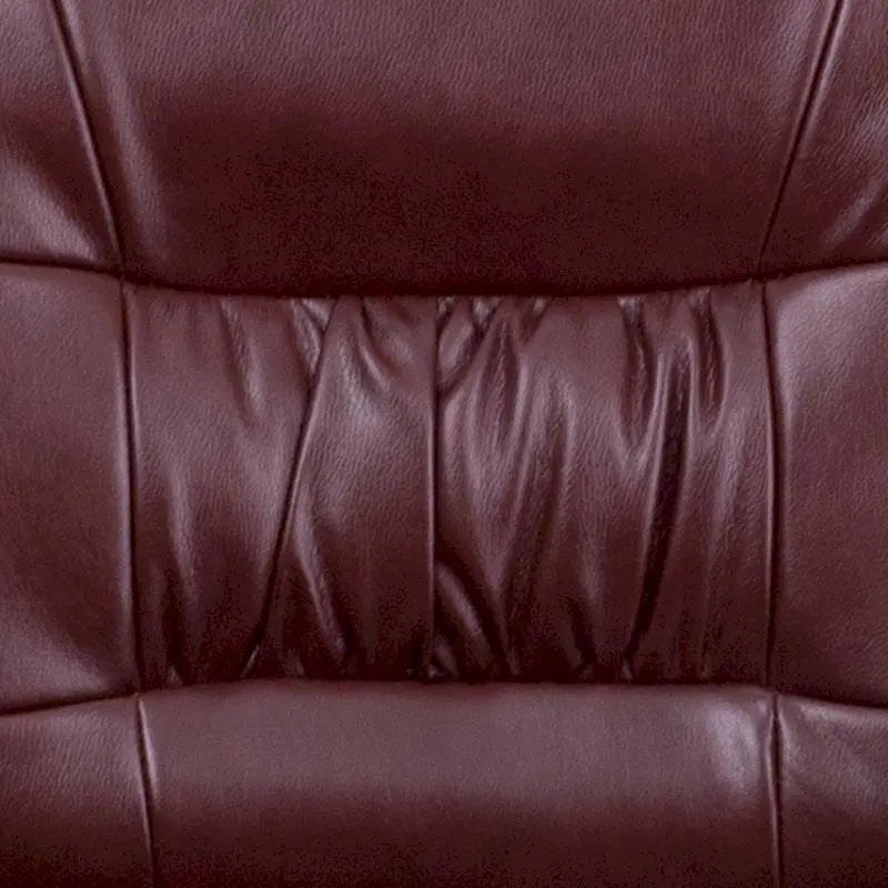 Fauteuil de bureau capitonné en similicuir avec accoudoirs rembourrés – Rouge / Blanc / Marron / Noir, 1 place