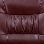 Fauteuil de bureau capitonné en similicuir avec accoudoirs rembourrés – Rouge / Blanc / Marron / Noir, 1 place