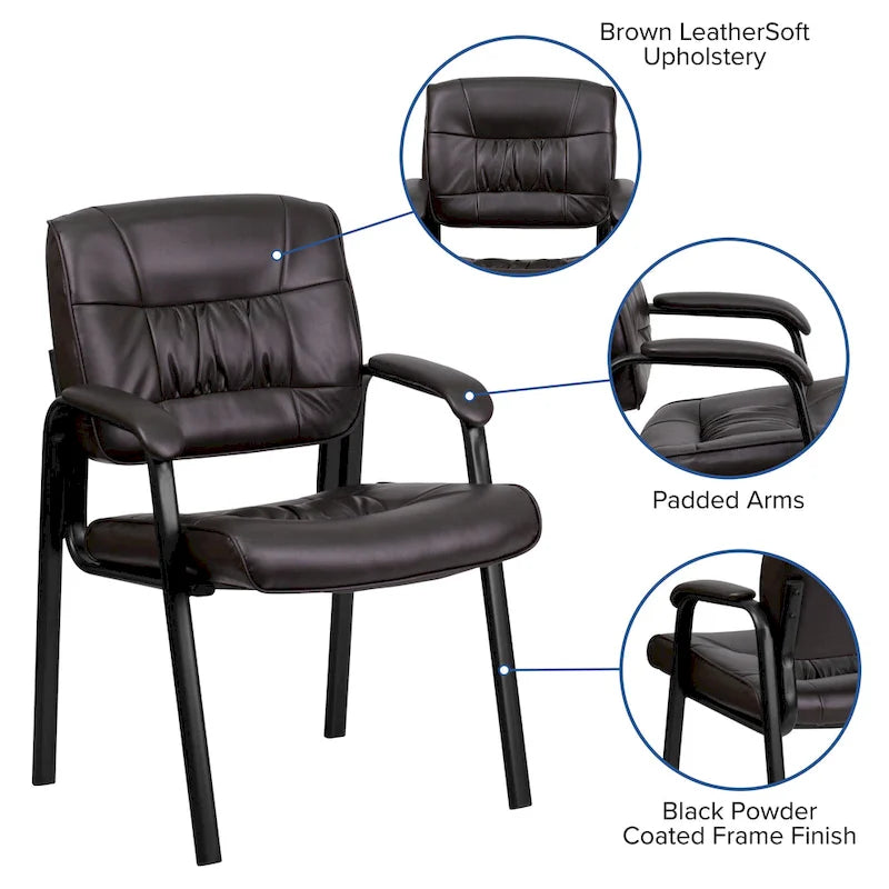 Fauteuil de bureau capitonné en similicuir avec accoudoirs rembourrés – Rouge / Blanc / Marron / Noir, 1 place