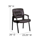 Fauteuil de bureau capitonné en similicuir avec accoudoirs rembourrés – Rouge / Blanc / Marron / Noir, 1 place