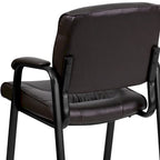 Fauteuil de bureau capitonné en similicuir avec accoudoirs rembourrés – Rouge / Blanc / Marron / Noir, 1 place
