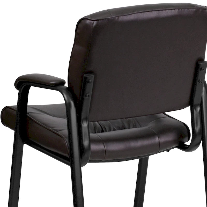 Fauteuil de bureau capitonné en similicuir avec accoudoirs rembourrés – Rouge / Blanc / Marron / Noir, 1 place