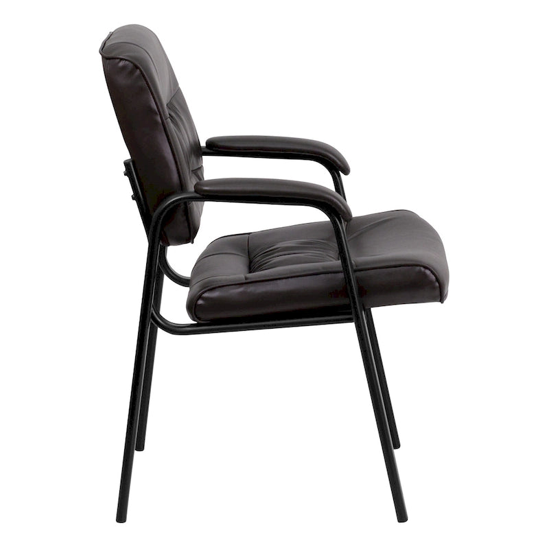 Fauteuil de bureau capitonné en similicuir avec accoudoirs rembourrés – Rouge / Blanc / Marron / Noir, 1 place