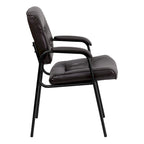 Fauteuil de bureau capitonné en similicuir avec accoudoirs rembourrés – Rouge / Blanc / Marron / Noir, 1 place