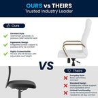 Fauteuil de bureau pivotant à dossier haut en similicuir noir/blanc/gris/marron, piétement chromé/doré/or rose/noir, siège simple