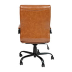 Fauteuil de bureau pivotant à dossier haut en similicuir noir/blanc/gris/marron, piétement chromé/doré/or rose/noir, siège simple