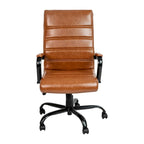 Fauteuil de bureau pivotant à dossier haut en similicuir noir/blanc/gris/marron, piétement chromé/doré/or rose/noir, siège simple