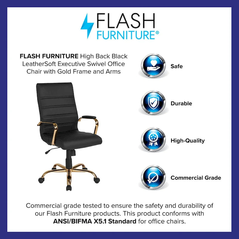 Fauteuil de bureau pivotant à dossier haut en similicuir noir/blanc/gris/marron, piétement chromé/doré/or rose/noir, siège simple