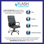 Fauteuil de bureau pivotant à dossier haut en similicuir noir/blanc/gris/marron, piétement chromé/doré/or rose/noir, siège simple