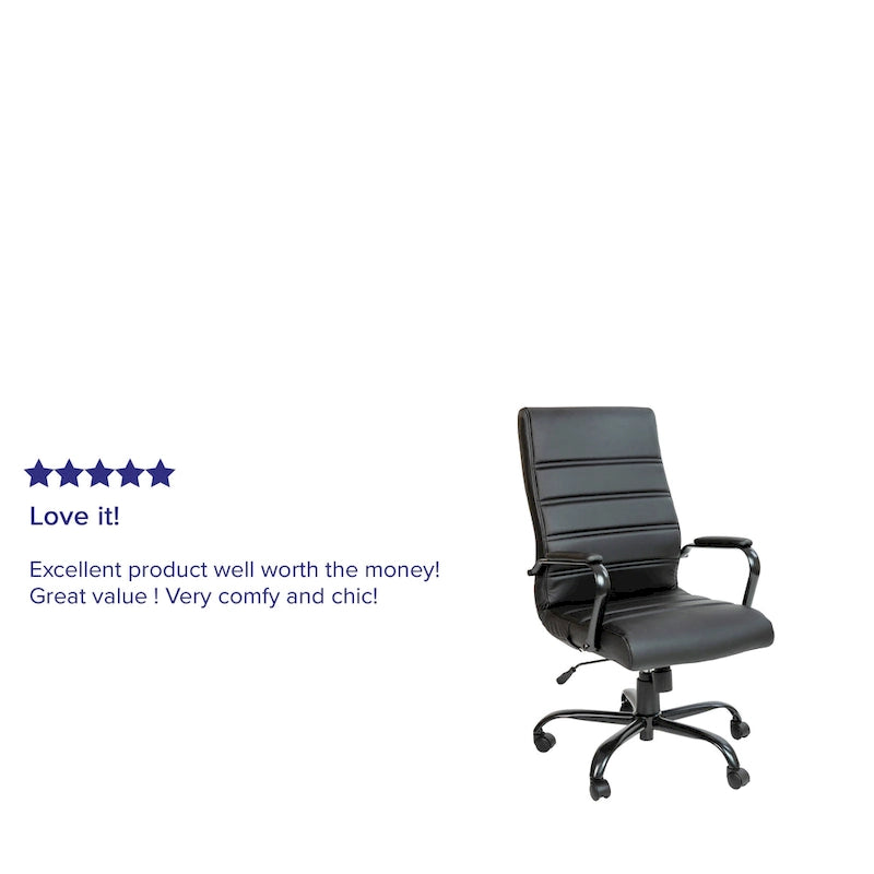 Fauteuil de bureau pivotant à dossier haut en similicuir noir/blanc/gris/marron, piétement chromé/doré/or rose/noir, siège simple