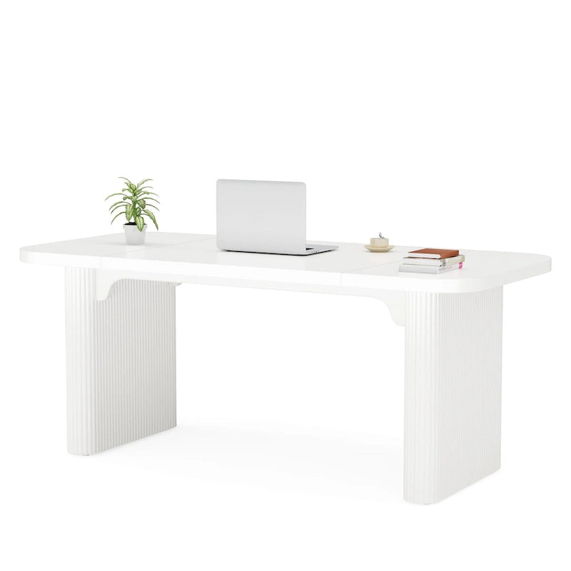 Bureau rectangulaire de 160 cm, naturel/marron, 1 personne