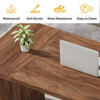Bureau rectangulaire de 160 cm, naturel/marron, 1 personne