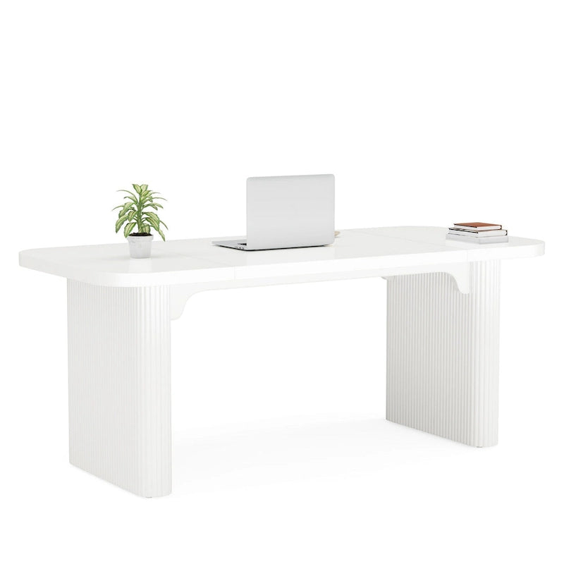 Bureau rectangulaire de 160 cm, naturel/marron, 1 personne