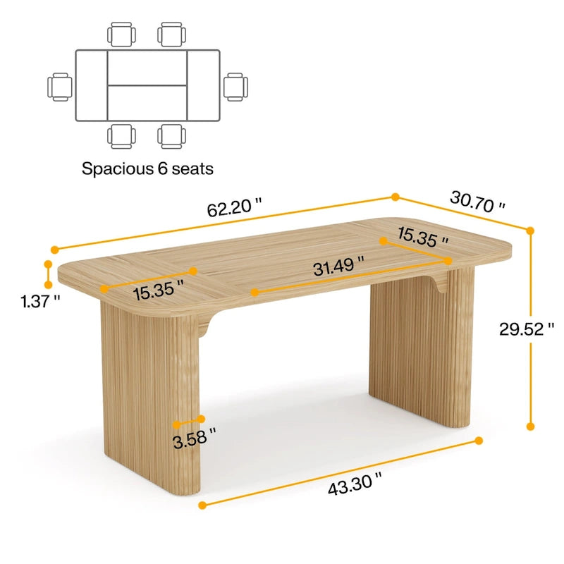 Bureau rectangulaire de 160 cm, naturel/marron, 1 personne