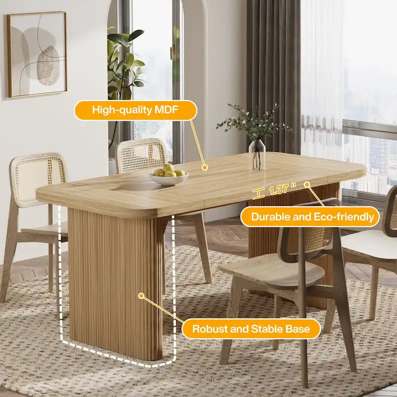 Bureau rectangulaire de 160 cm, naturel/marron, 1 personne