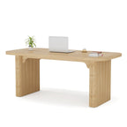 Bureau rectangulaire de 160 cm, naturel/marron, 1 personne