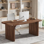 Bureau rectangulaire de 160 cm, naturel/marron, 1 personne