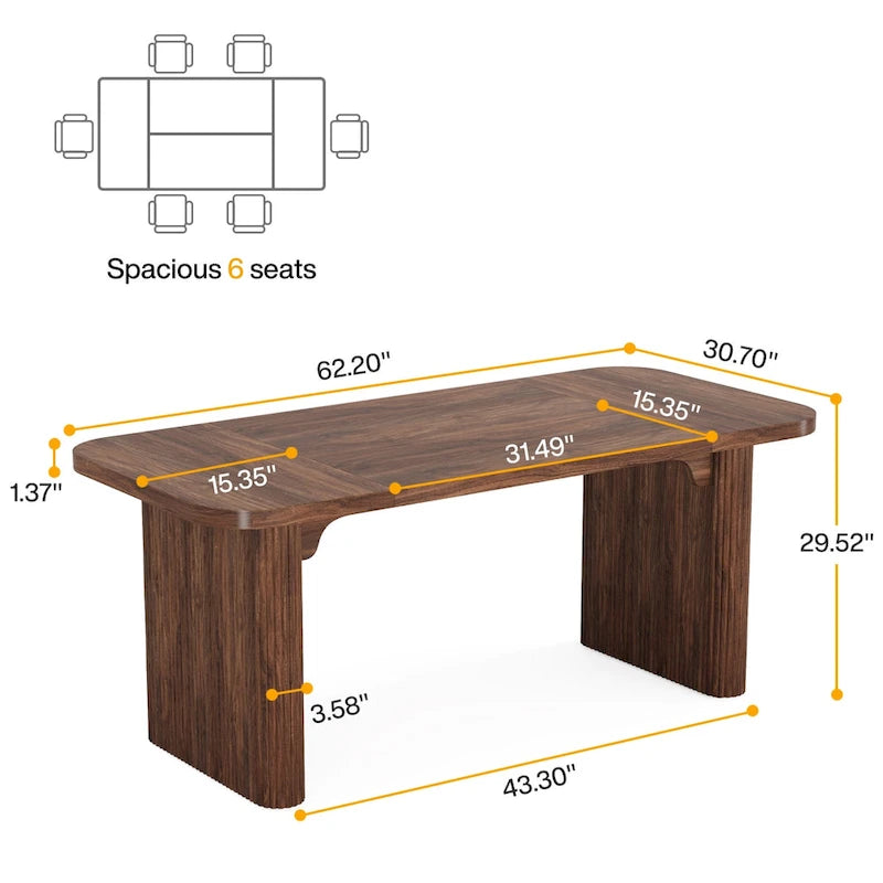 Bureau rectangulaire de 160 cm, naturel/marron, 1 personne