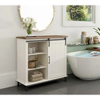 Buffet en pin vieilli, 70 po, avec portes coulissantes de style grange