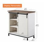Buffet en pin vieilli, 70 po, avec portes coulissantes de style grange
