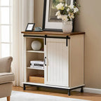 Buffet en pin vieilli, 70 po, avec portes coulissantes de style grange