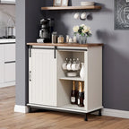 Buffet en pin vieilli, 70 po, avec portes coulissantes de style grange