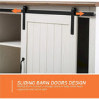 Buffet en pin vieilli, 70 po, avec portes coulissantes de style grange